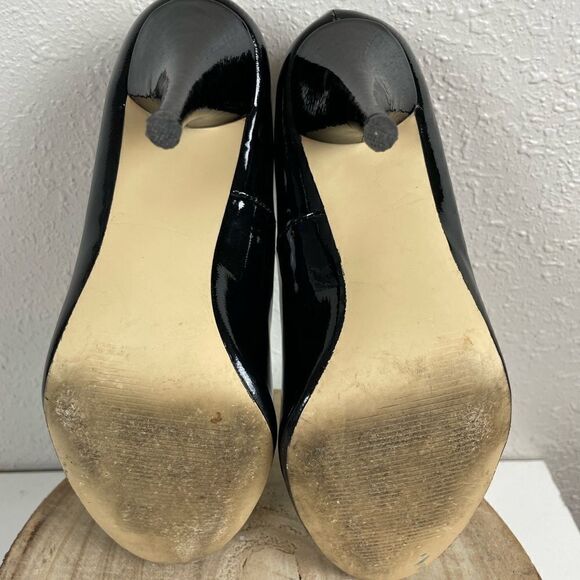 Steve Madden Black Unitty Leather Heels Size 6 EUC - Picture 5 of 6